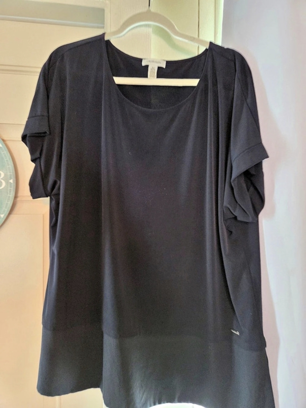 Calvin Klein Short Sleeve Top in Blue Size XL Like New